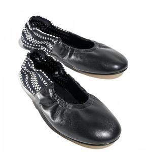 NEW AMAMBAIH women's soft leather flat shoe in black
